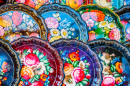 Floral Painted Metal Trays, Moscow